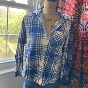 Blue and White AE Flannel 🦋